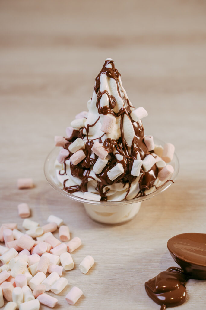 frozen yogurt con nutella e marshmellow